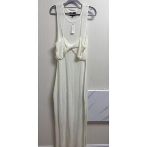 Sunday in Brooklyn Ivory Knit Maxi Cover Up Bow Front Sleeveless Size L NWT